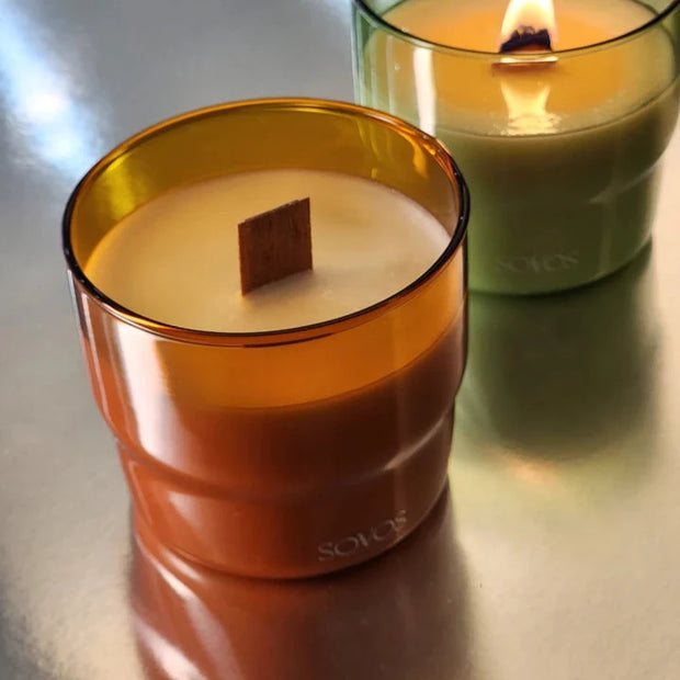 Scented Candle in Borosilicate Glass 200g - Sandalwood Log