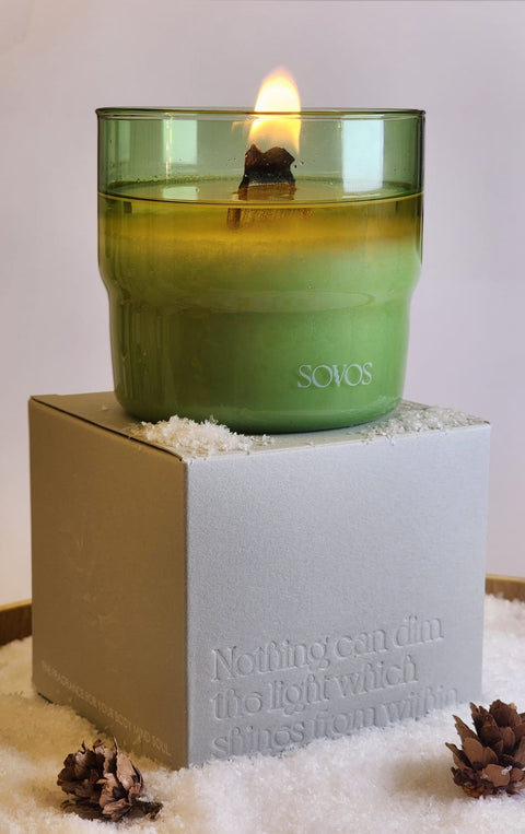 聖誕火爐蠟燭 Christmas Fireplace Scented Candle in Borosilicate Glass 200g (+Optional customization)