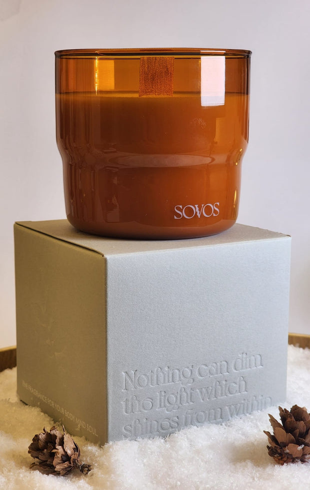 聖誕火爐蠟燭 Christmas Fireplace Scented Candle in Borosilicate Glass 200g (+Optional customization)