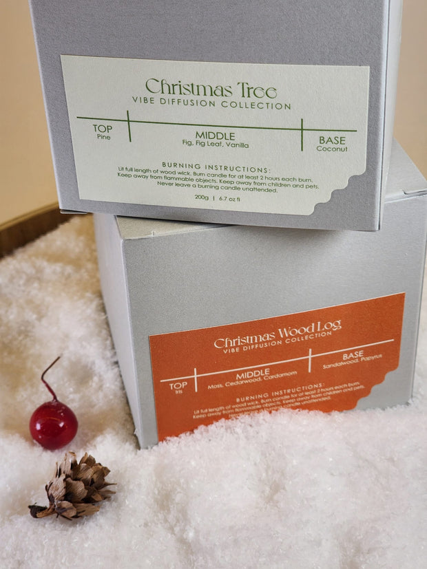 聖誕火爐蠟燭 Christmas Fireplace Scented Candle in Borosilicate Glass 200g (+Optional customization)