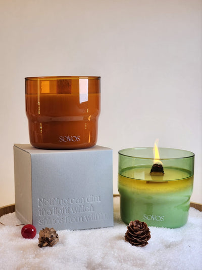 聖誕火爐蠟燭 Christmas Fireplace Scented Candle in Borosilicate Glass 200g (+Optional customization)